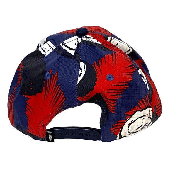 WeSC Coconuts Snapback Hat One Size Blue High Crown Six Panels Eyelets Flat Bill - Picture 3 of 8